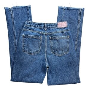 Zara Split Raw Hem Straight Leg Jean